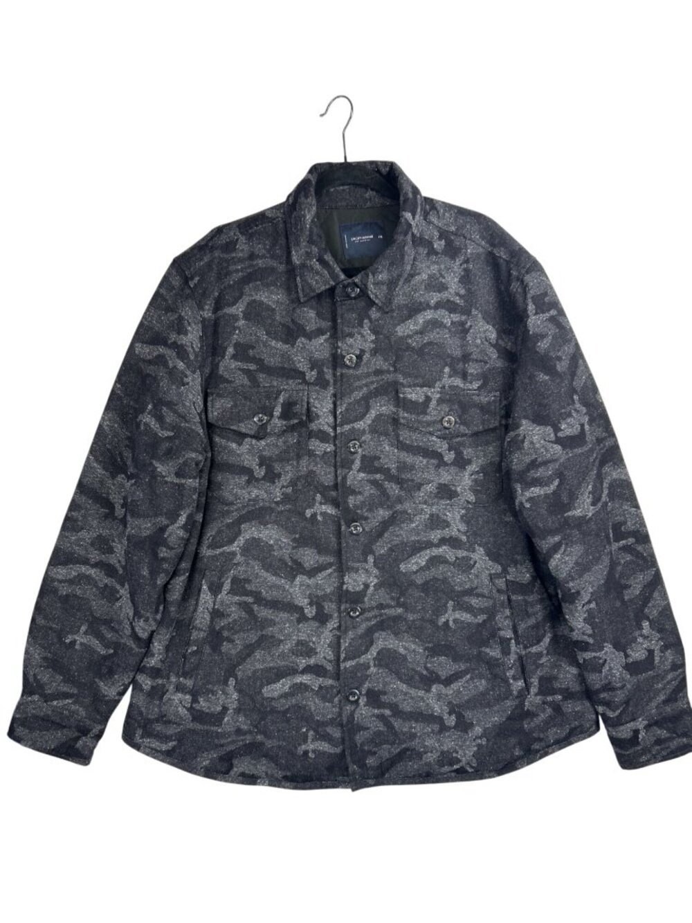 Lucky Brand Men's 2XL Black Gray Camo Shirt Jacket Shacket Lined Insulated